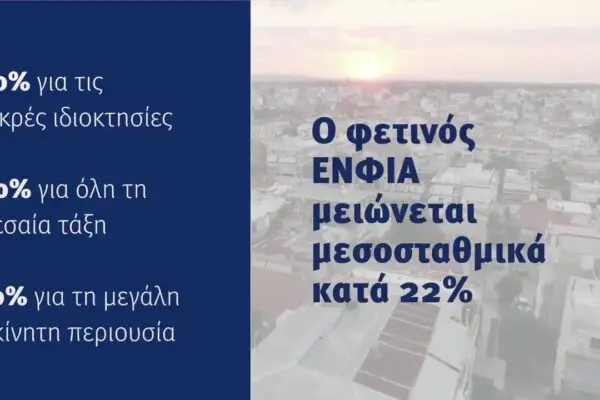 Σημαντικές εξελίξεις: Μείωση ΕNΦΙΑ το 2024